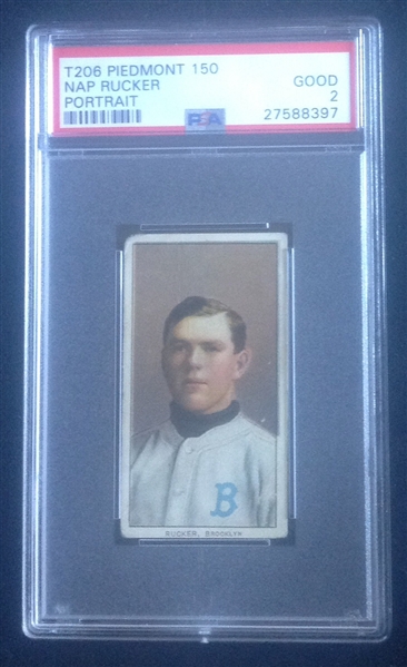 T-206 Nap Rucker Portrait Piedmont 150 PSA 2 