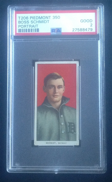 T-206 Boss Schmidt Potrait Piedmont 350 PSA 2