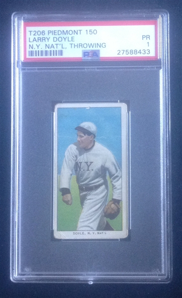 T-206 Larry Doyle Throwing Piedmont 150 PSA 1