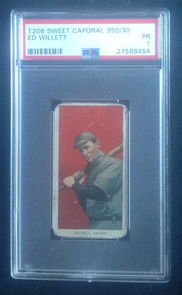 T-206 Ed Willett Sweet Caporal PSA 1