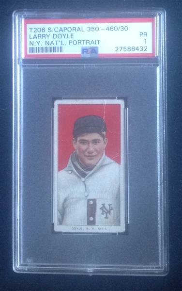 T-206 Larry Doyle Portrait Sweet Caporal PSA 1