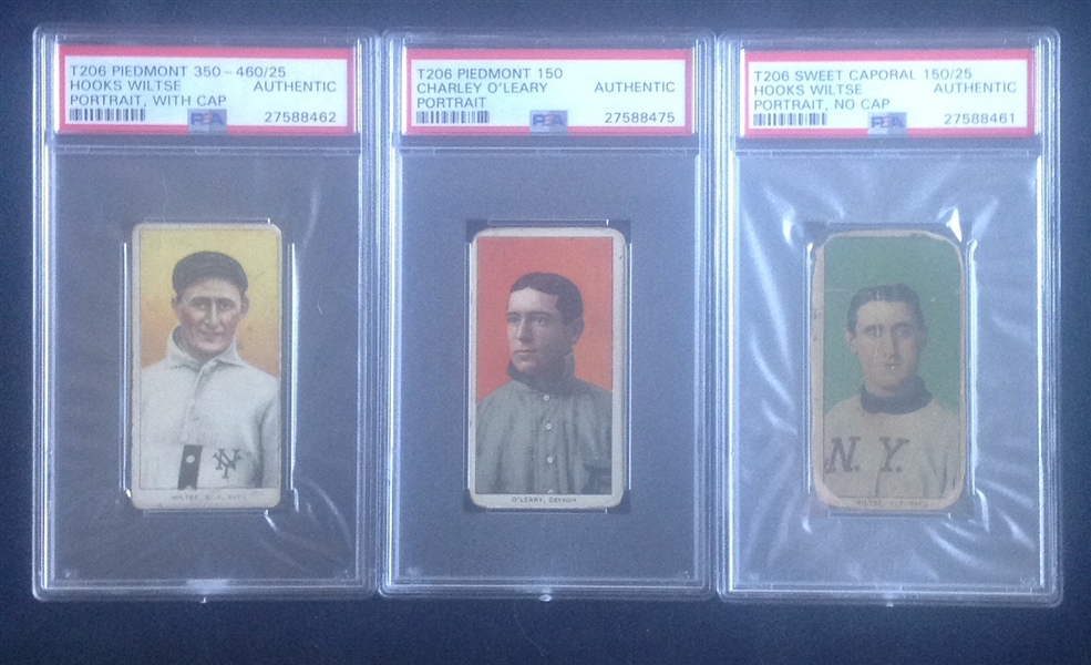 Lot of 3 T-206 Wiltse x 2 & OLeary PSA Authentic