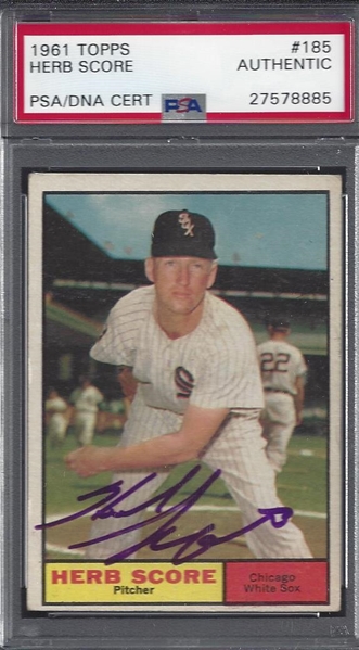 1961 Topps Herb Score Signed PSA Card