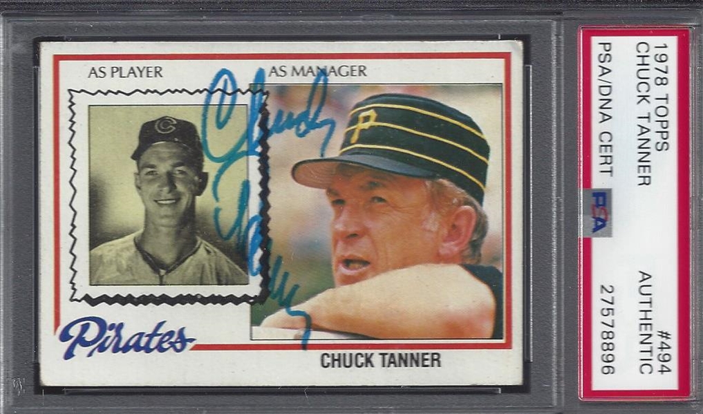 1978 Chuck Tanner Topps Signed Card PSA