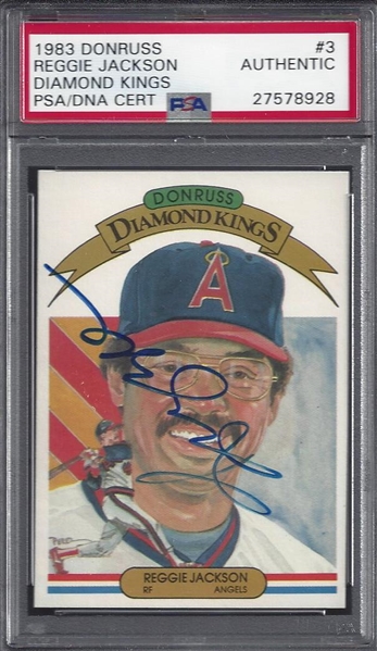 1983 Reggie Jackson Signed Donruss Card PSA