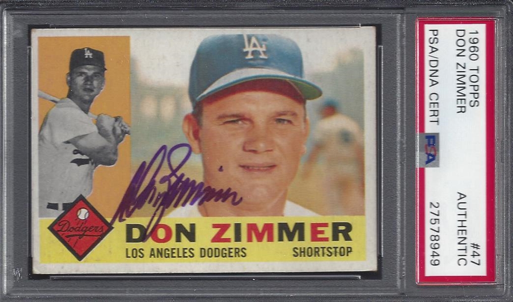 1960 Don Zimmer Signed Topps Card PSA