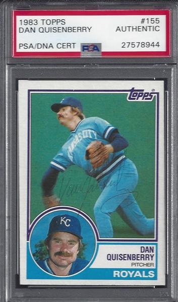 1983 Dan Quisenberry Signed Topps Card PSA