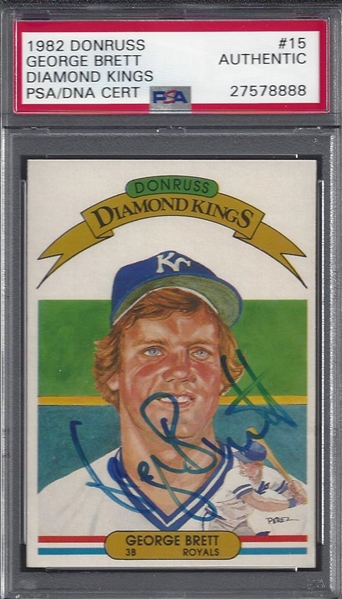 1982 George Brett Signed Donruss Card PSA