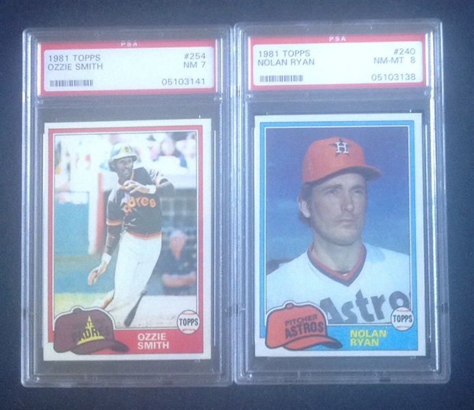 Lot of 2 1981 Topps (Ryan PSA 8 & Smith PSA 7)