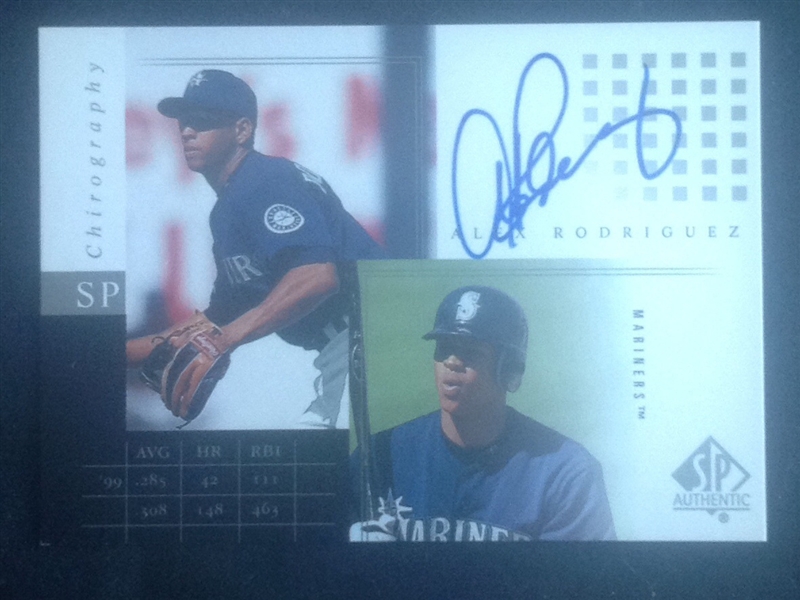 2000 SP Authentic Alex Rodriguez Signed Card