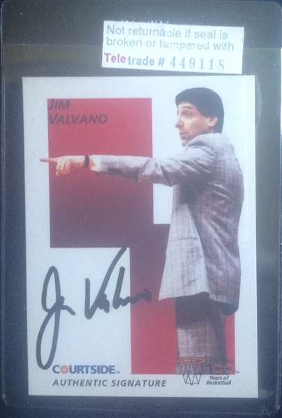 1992 Courtside Jim Valvano Signed Card