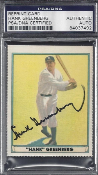 Hank Greenberg Signed PSA Card