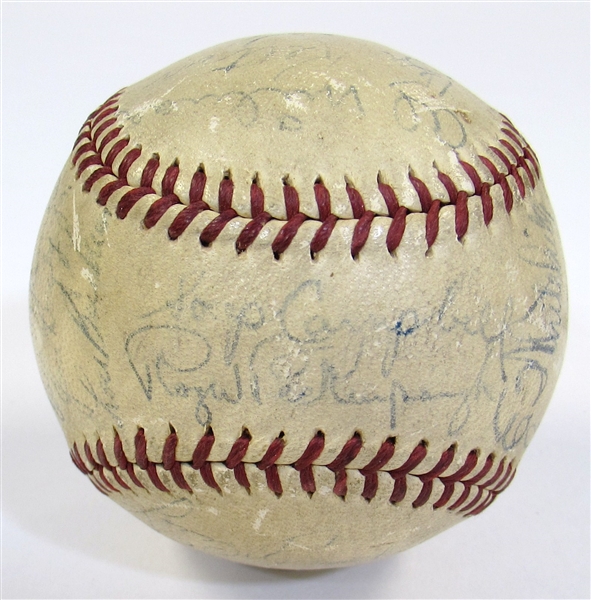 1941 Cleveland Indians Team Signed Ball