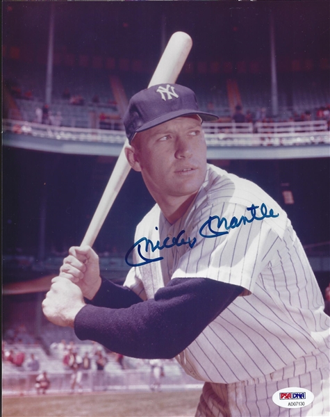 Mickey Mantle Signed 8 x 10 PSA