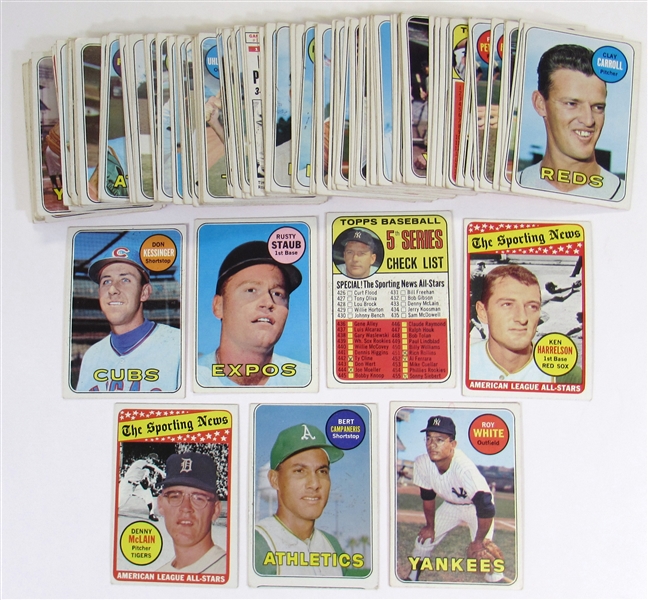 Lot of 119 1969 Topps Baseball Cards