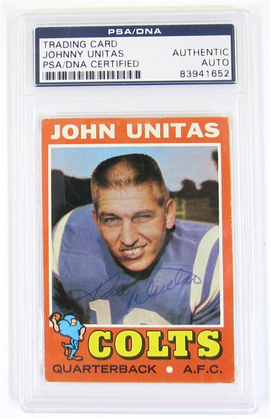 1971 Topps Signed Johnny Unitas