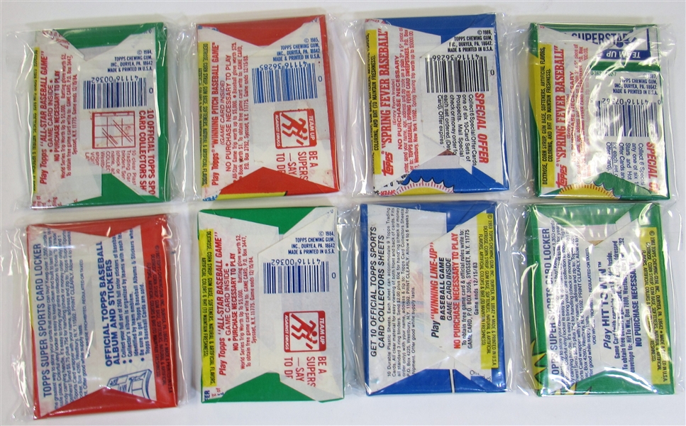 Lot Detail - Lot Of 8 Unopened Topps Wax Packs (1980,82,83,84x2,85,86,& 87)