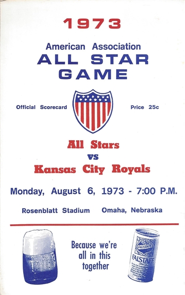 Lot Of 2-1973 American Association Vs. KC Royals Scorecards (Brett, Dent, Griffey, ETC)