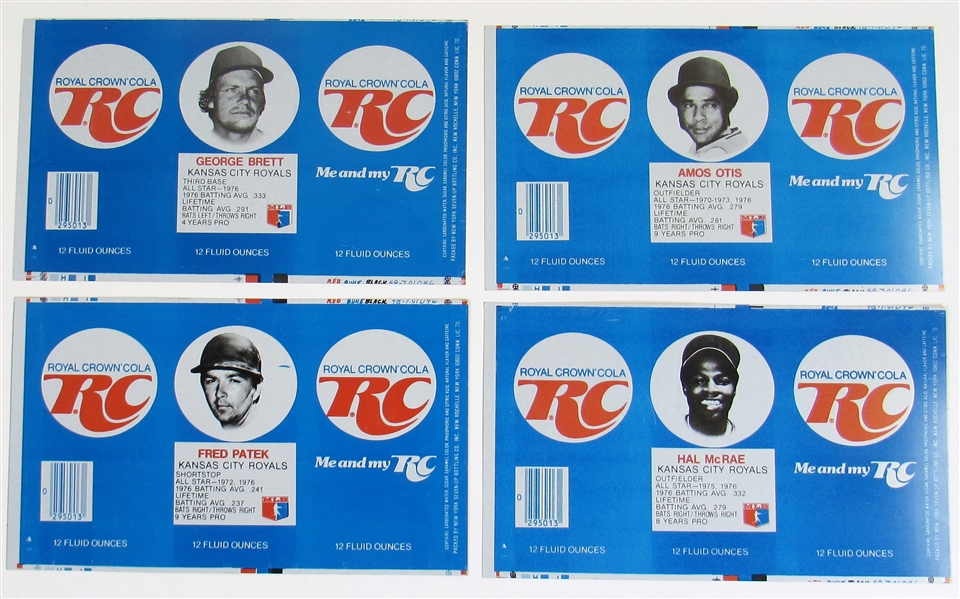 Lot Of 4- Kansas City Royals RC Cola Factory Panel Cans 