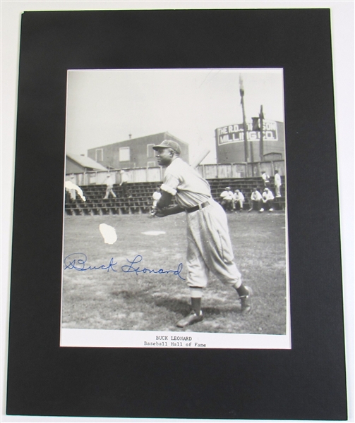 Buck Leonard Signed and Matted Photo