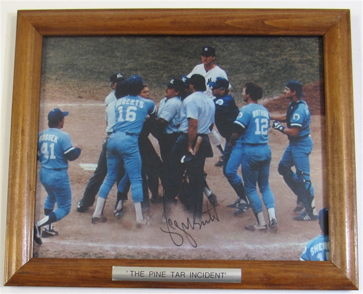 George Brett Signed & Framed Pine Tar Game Photo