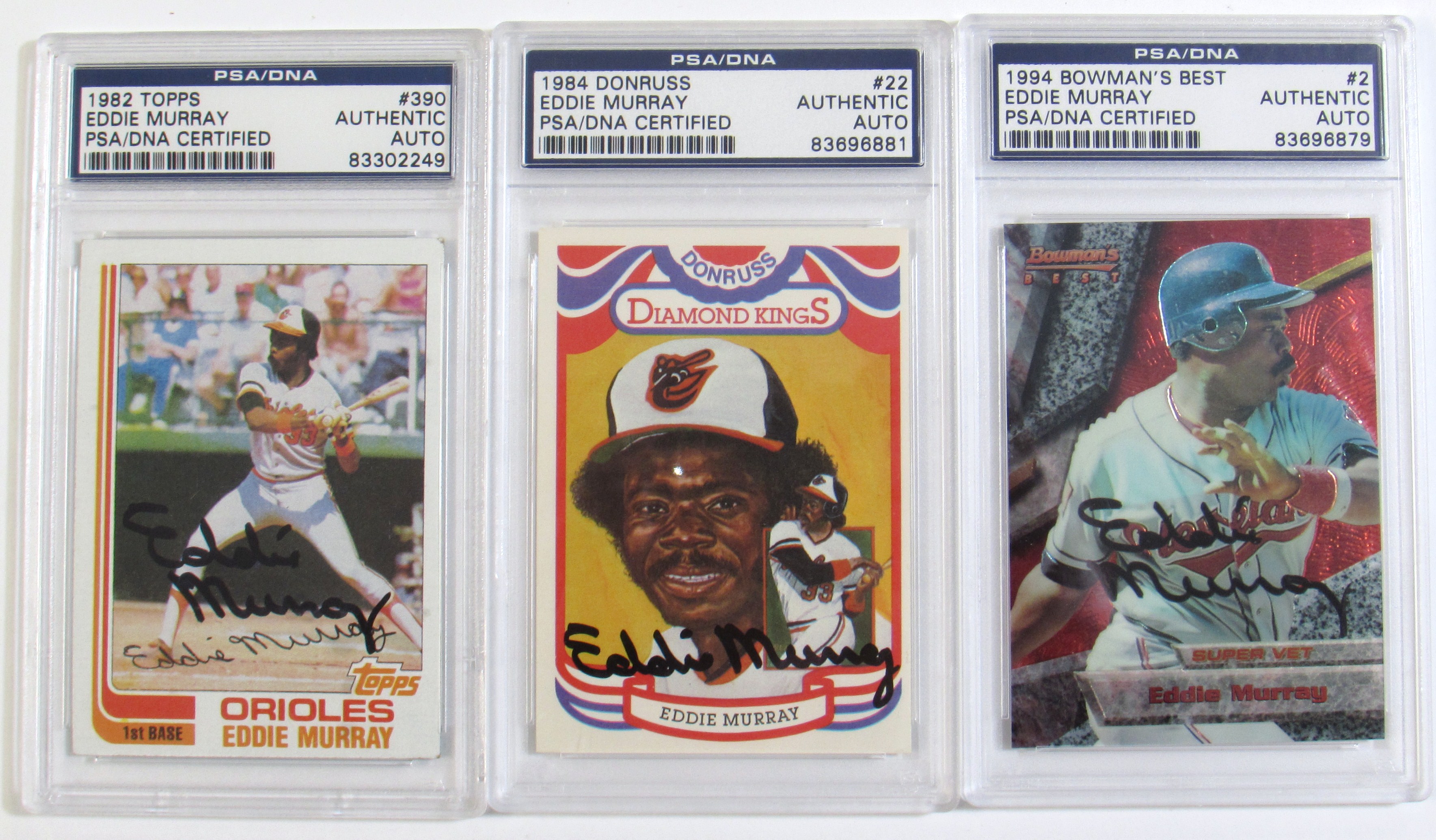 Lot Detail - Lot Of 3 Signed Eddie Murray Cards PSA