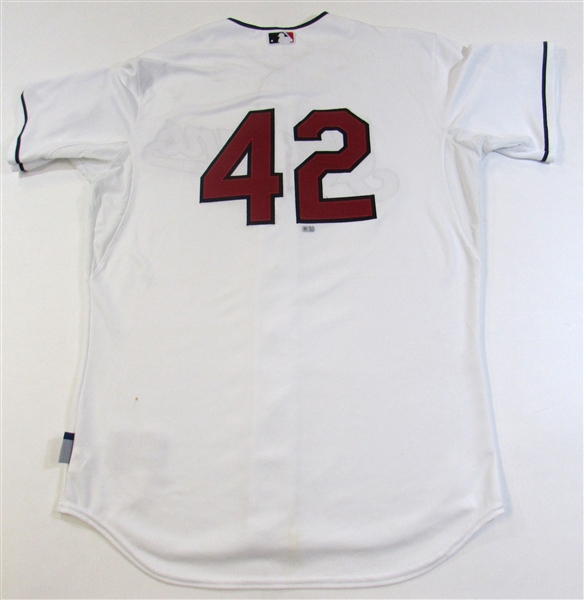 Lot Detail - Game Used Jackie Robinson 42 jersey, Cleveland Indians ...