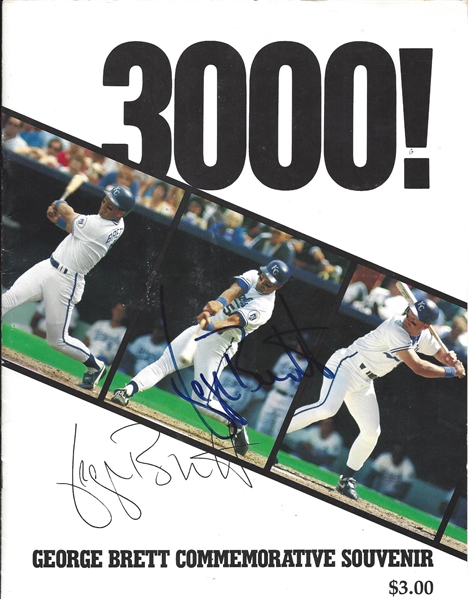 George Brett 3000 Hit Souvenir Signed Program