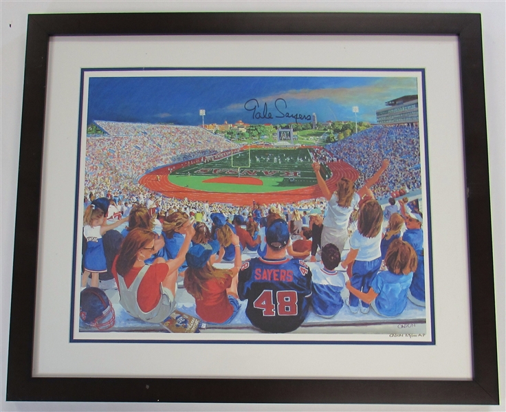 Gale Sayers Signed Kansas Print 23-100