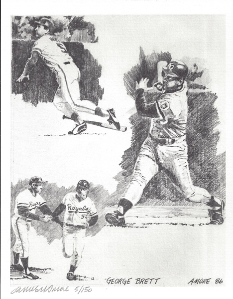 Lot of 2-George Brett Original Prints