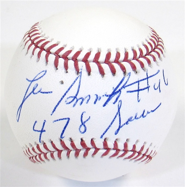 Lee Smith Signed Baseball 478 Saves - PSA