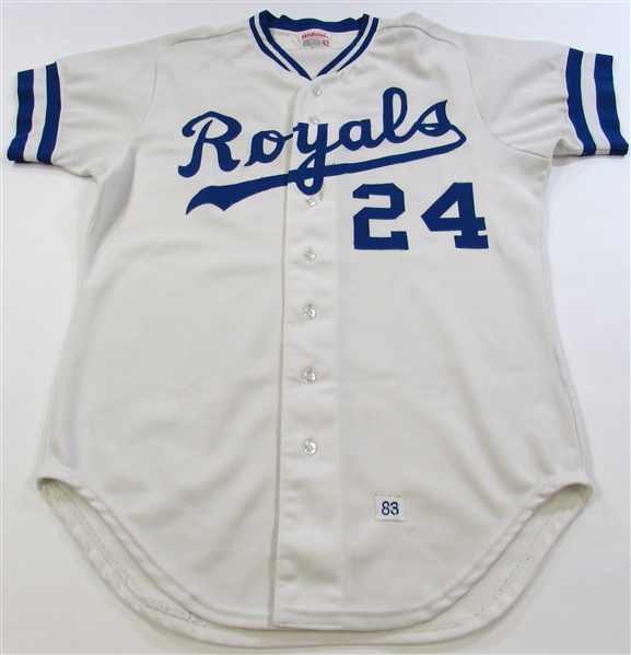 Willie Mays Aikens Signed Game Used 1983 Kansas City Royals Jersey