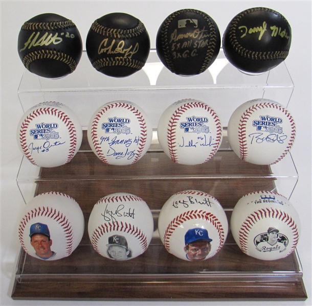 Kansas City Royals Ball Display W/ 12 Baseballs