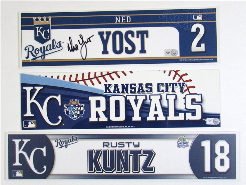 Game Used Locker Name Plate: Yost-Kuntz- All Star Game