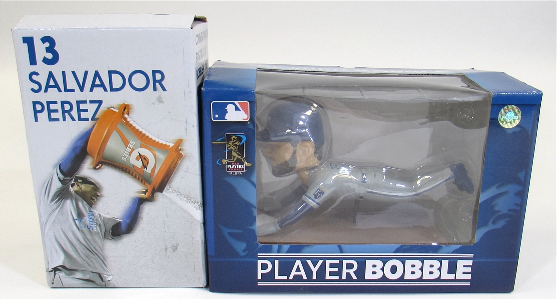 Salvador Perez & Eric Hosmer Lot of 2 Player Bobbleheads.