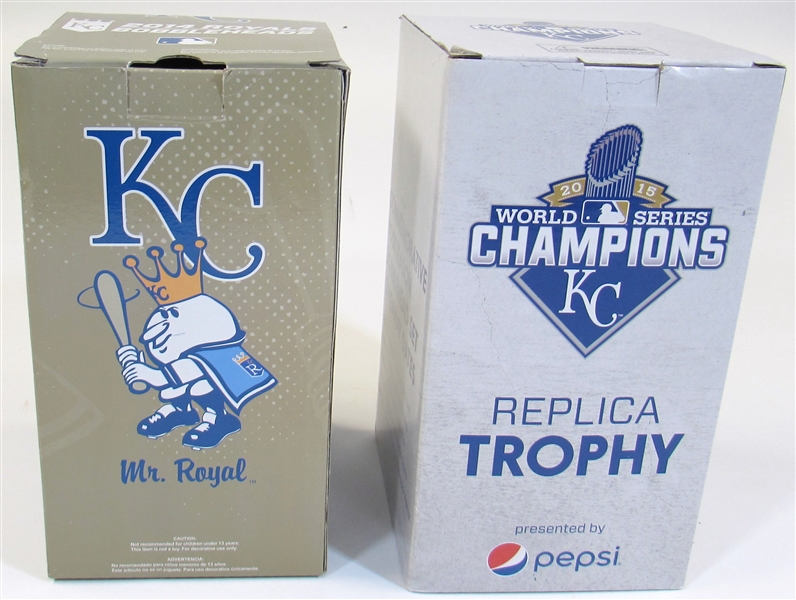 Kansas City Royals 2015 WS Champions & Mr. Royal Bobbleheads.