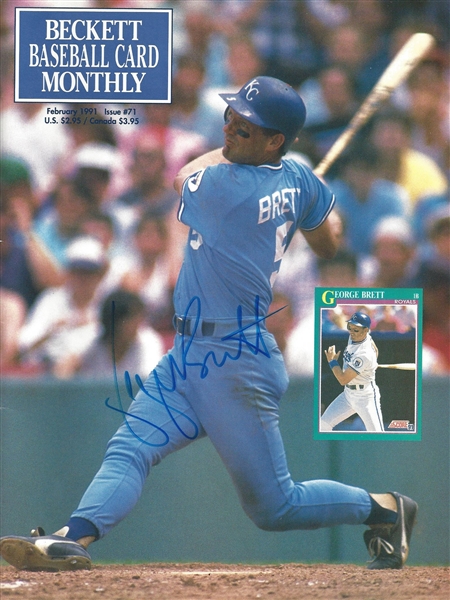 George Brett & Bret Saberhagen Signed Becket Monthly Books.