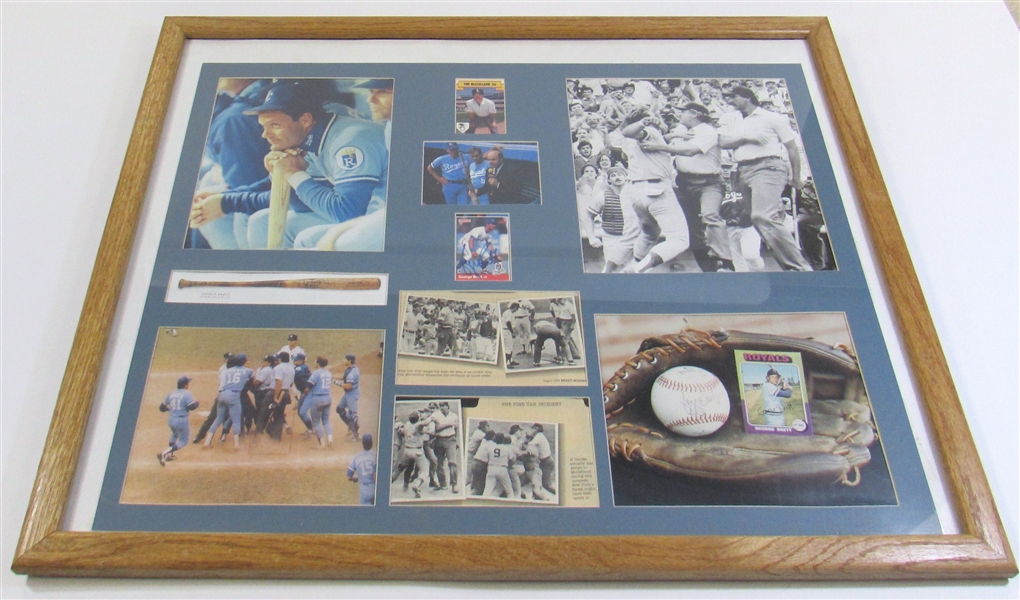 George Brett Signed Pine-tar Framed Collection 