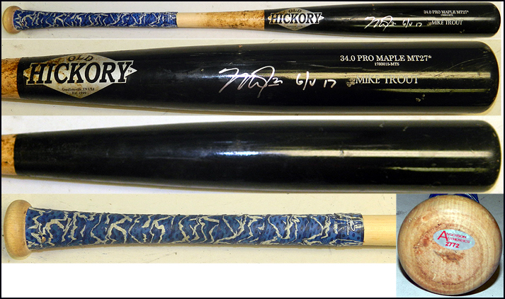 What Pros Wear: Mike Trout's Old Hickory MT27* Maple Bat - What
