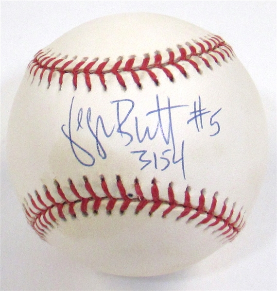 George Brett Signed Ball w/Hit Total Inscription