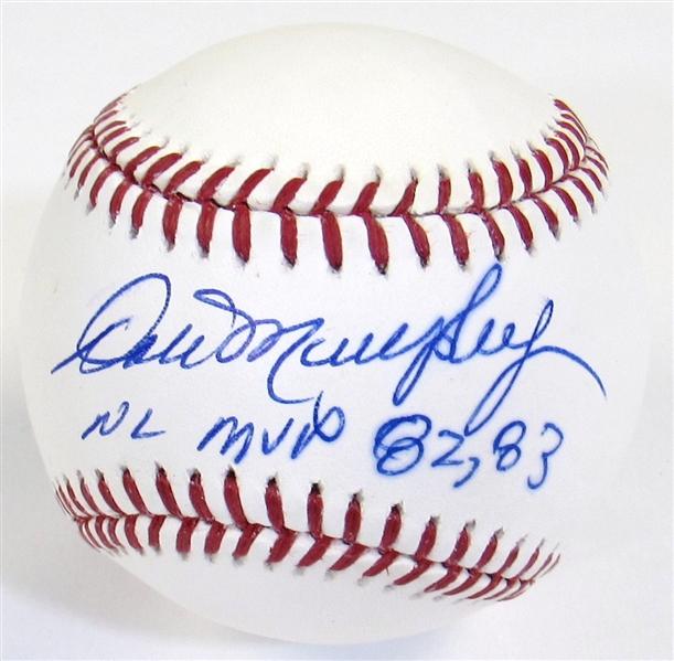 Dale Murphy Single Signed Ball N.L. MVP Inscription