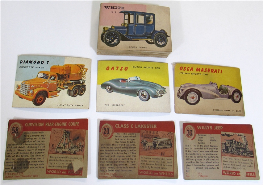 Lot Of 32 1954 Topps World Of Wheels Trading Cards