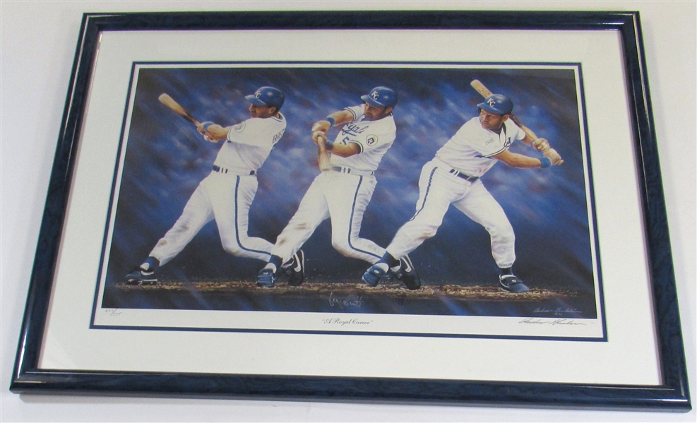 Signed George Brett "A Royal Career" Framed Print #ered 222/555