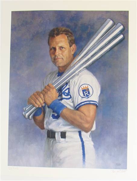 Signed George Brett "Batting Titles" Print #ered 110/305