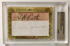 Babe Ruth & Walter Johnson Executive Leaf Collection 1/1 Card