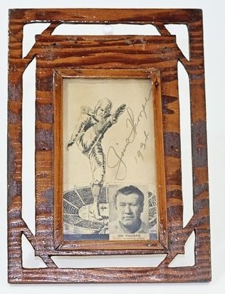 Jim Thorpe Framed Signed Photo & Contract