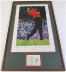 Tiger Woods framed 1997 Masters Poster & Signed Scorecard
