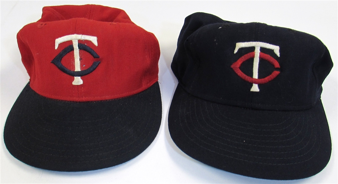 Lot Of 2-1974-77 Minnesota Twins Tom Burgmeier GU Hats 