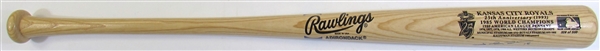25th Anniversary KC Royals Bat Signed By Johnny Damon #328/500