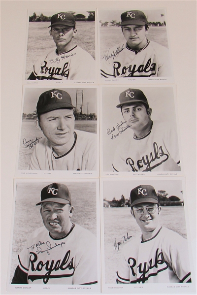 Set Of 30-1969 K.C. Royals Team Issued 8x10 Photos (27 Signed)